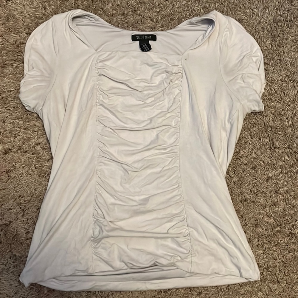 FANCY WHITE SHORT-SLEEVE SHIRT